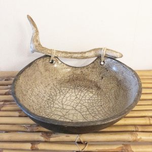 Large Raku bowl with kintsugi