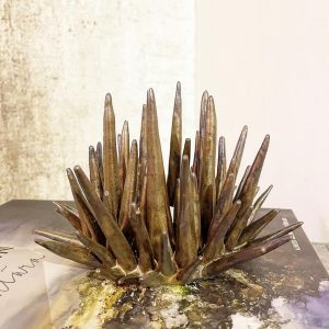 Sea urchin candle holder matte gold