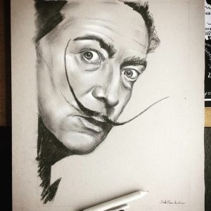 Salvador Dali´ charcoal