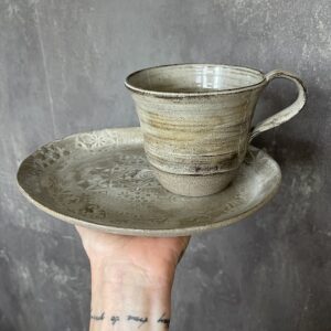 stone ware cup grey